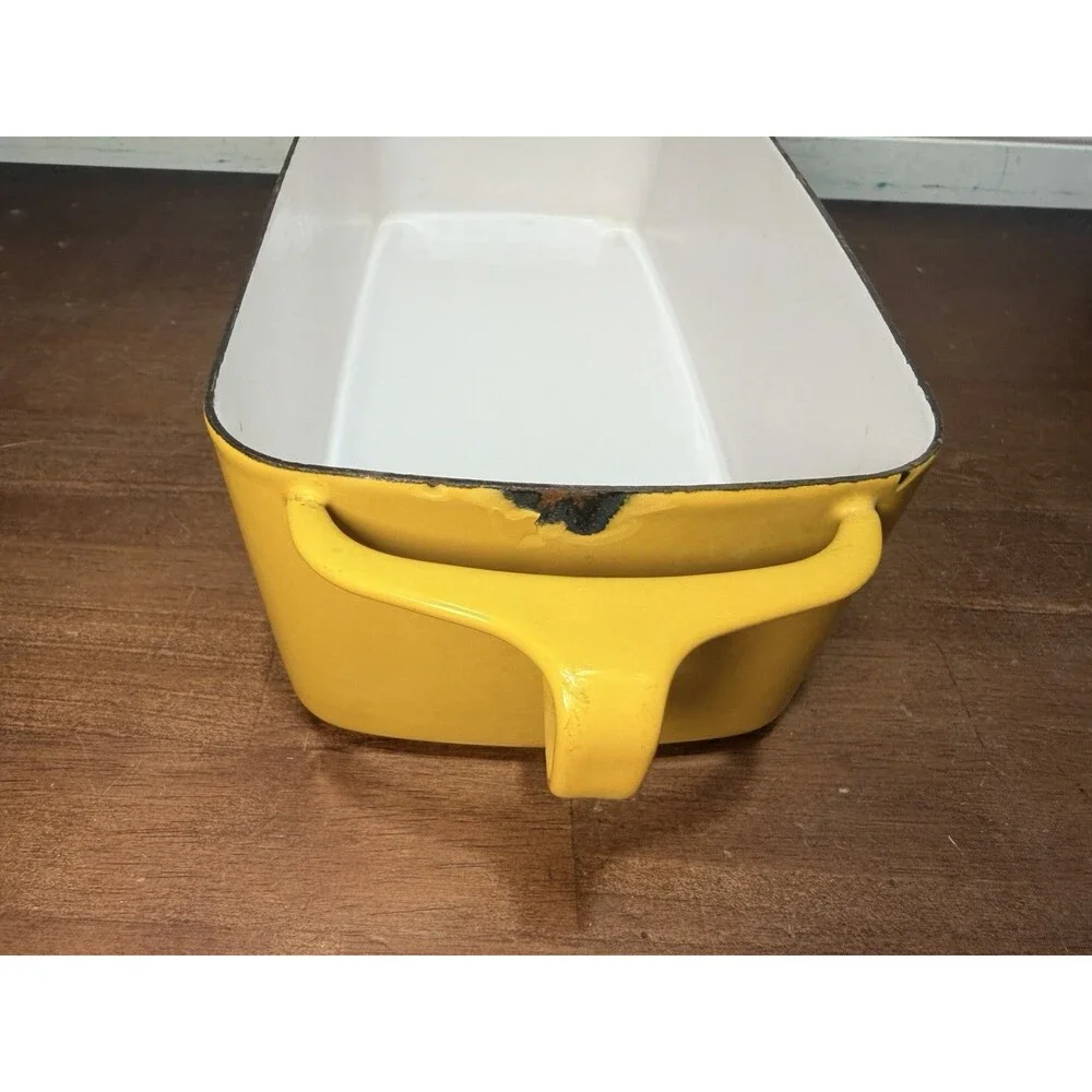 Vintage MCM Dansk Kobenstyle France Yellow Enamelware Baking Pan
